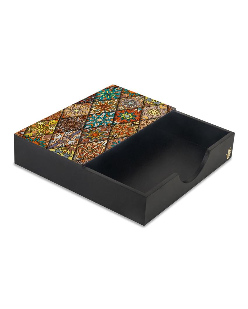 Modern Diamond Design Black Napkin Holder | 8 x 2 inches