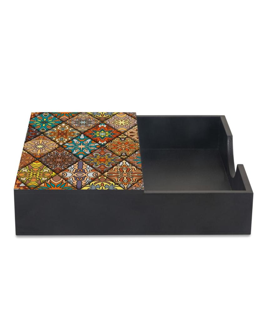 Modern Diamond Design Black Napkin Holder | 8 x 2 inches