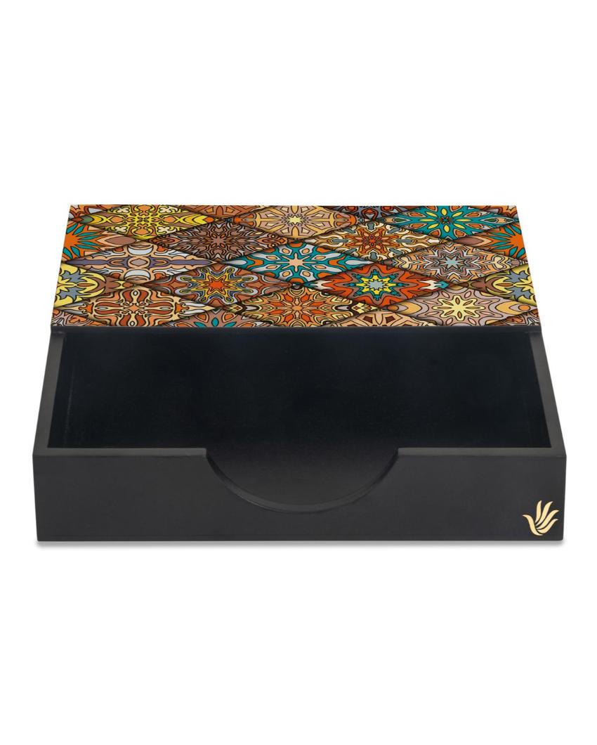 Modern Diamond Design Black Napkin Holder | 8 x 2 inches