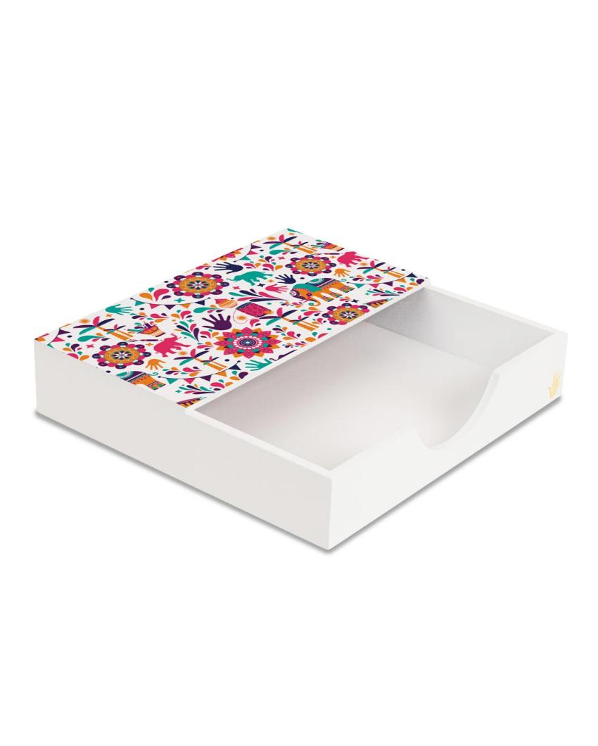 Traditional India Design White Napkin Holder | 8 x 2 inches