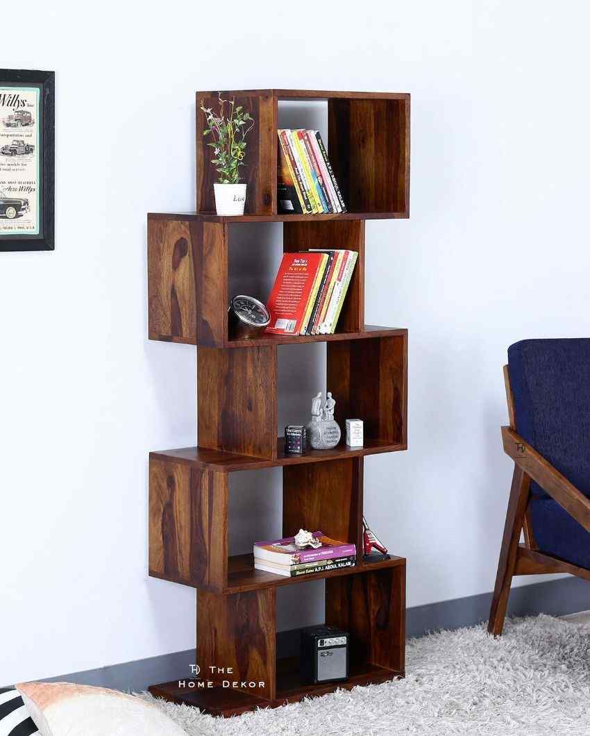 Zag Sheesham Wood Bookcase