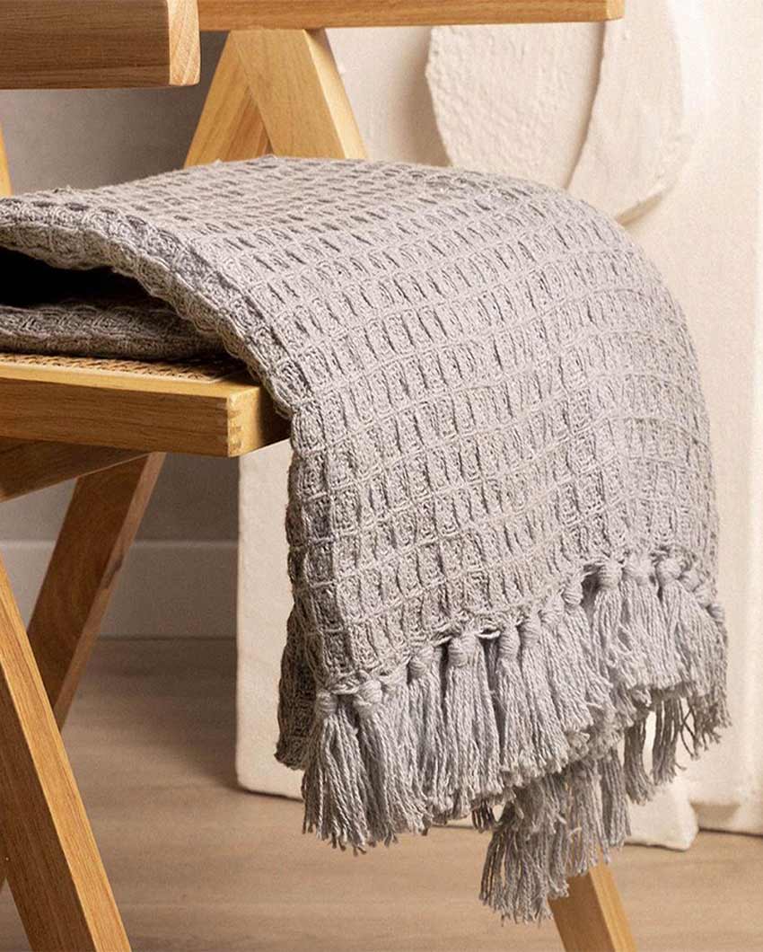 Soft Cotton Throw Blanket | 65x50 inches Grey