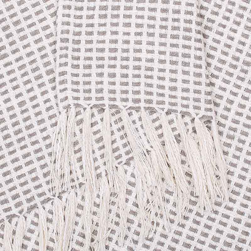 Grey Girnar Cotton Throw  | 60 x 52 Inches