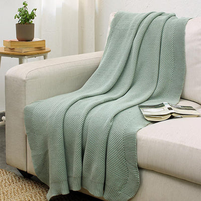 Fresh Vibrant Knitted Cotton Throw | 56 x 90 inches