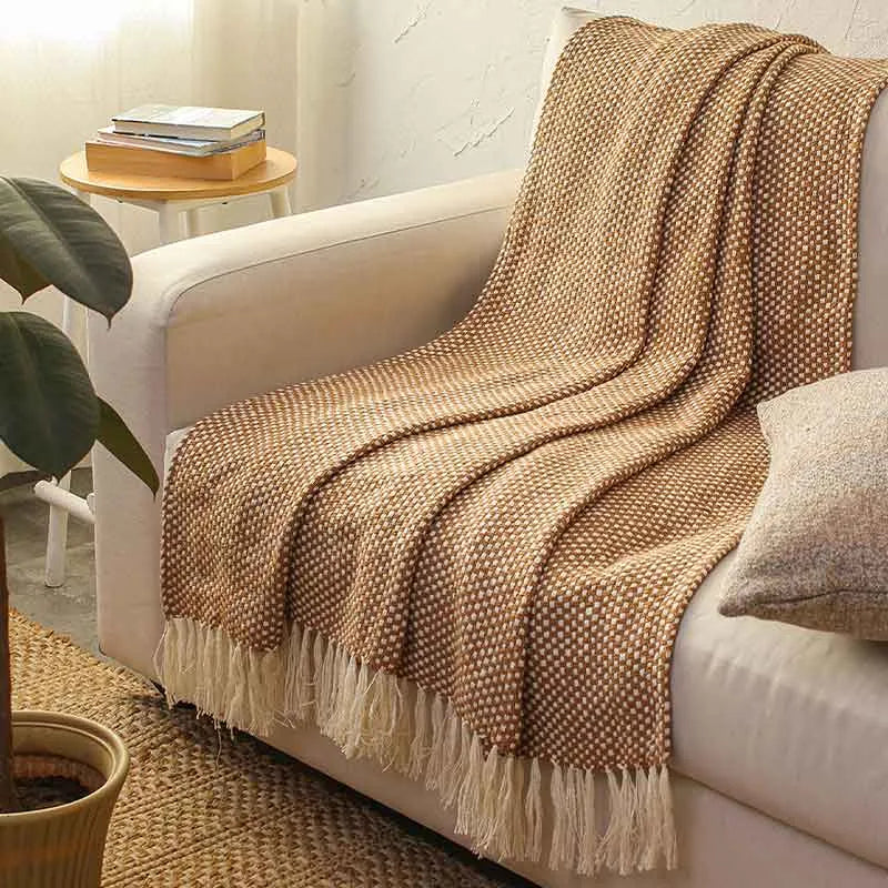 Brown Vindhya Cotton Throw | 60 x 52 Inches