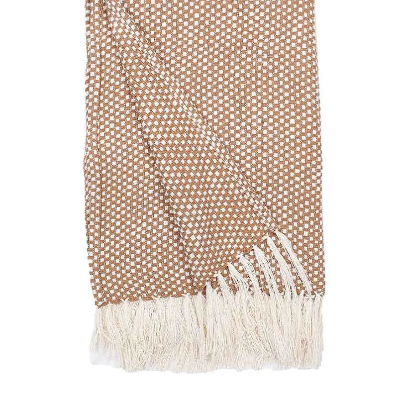 Brown Vindhya Cotton Throw | 60 x 52 Inches