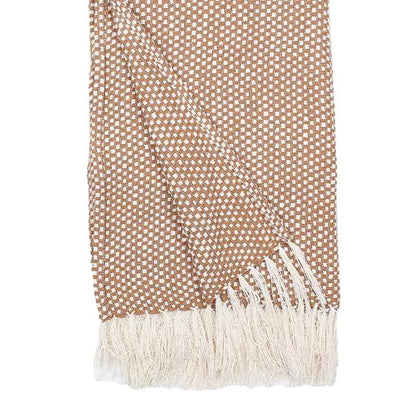 Brown Vindhya Cotton Throw | 60 x 52 Inches
