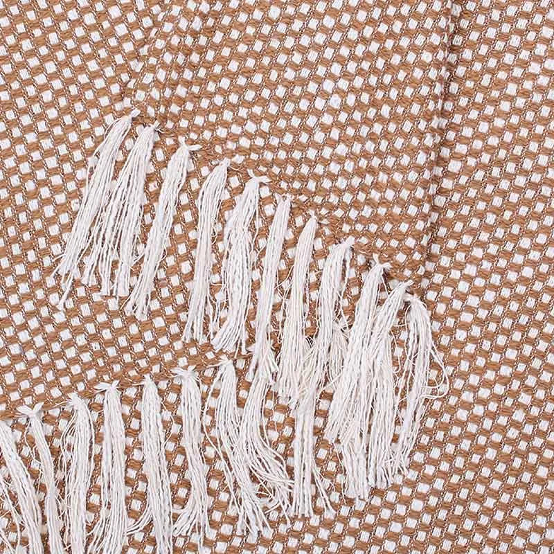 Brown Vindhya Cotton Throw | 60 x 52 Inches