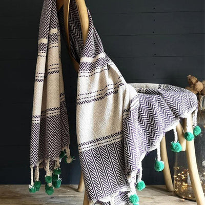 Chic Hand-Made Cotton Throw Blanket | 50 x 60 inches