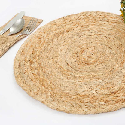 Natural Beige Home Decorators Jute Braided Placemats |15x15 Inches | Set of 2 Default Title