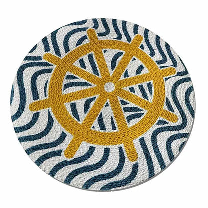 Round Cotton Placemats | Side Table Mats | 15 Inches  | Set of 2 Default Title