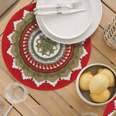 Round Cotton Placemats Side Table Mats 15 Inches | Set of 4 Default Title