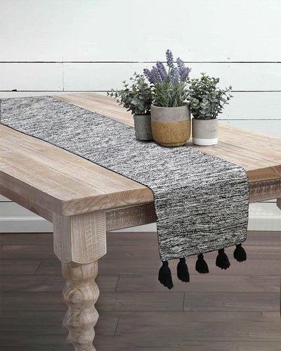 Hand-Woven Striped Cotton 6-Seater Table Runner | 72 x 13 inches