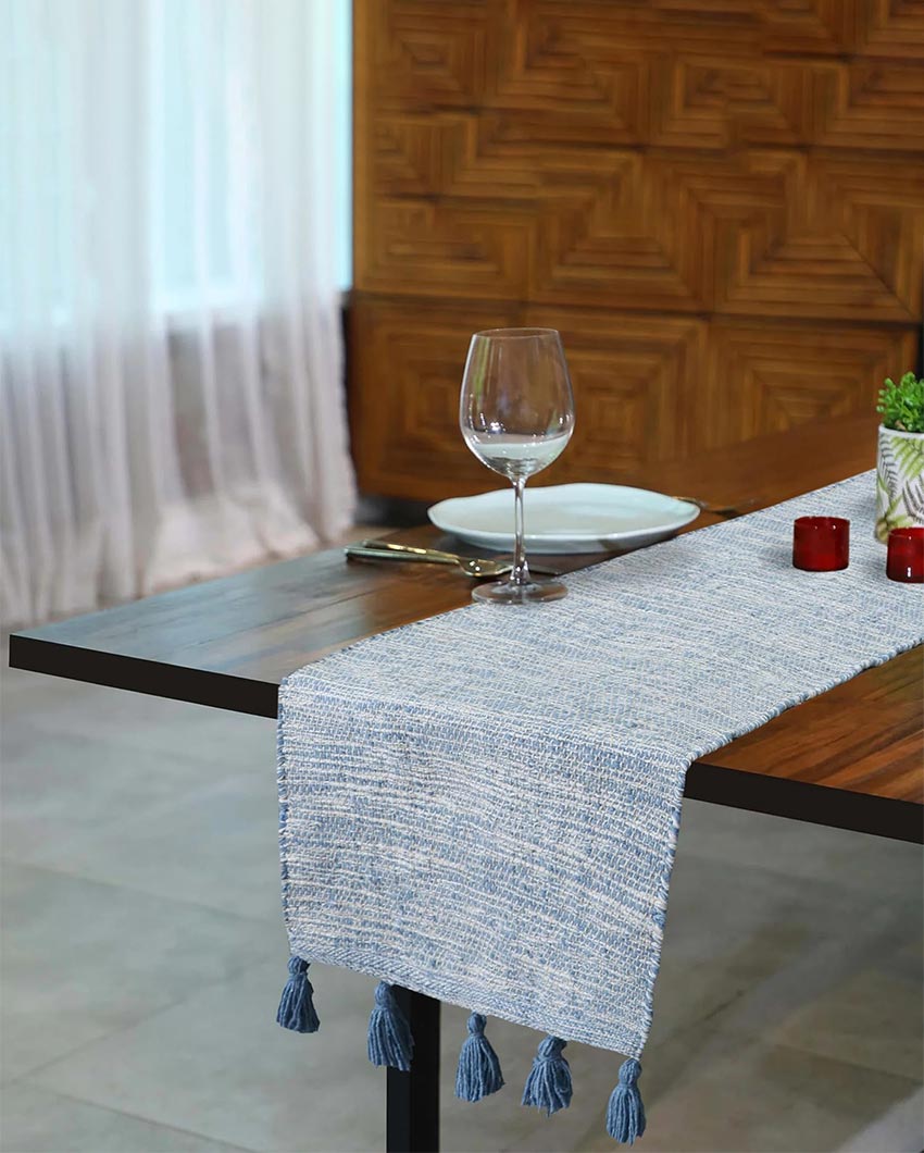 Hand-Woven Striped Cotton 6-Seater Table Runner | 72 x 13 inches