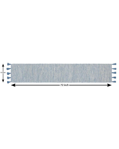 Hand-Woven Striped Cotton 6-Seater Table Runner | 72 x 13 inches