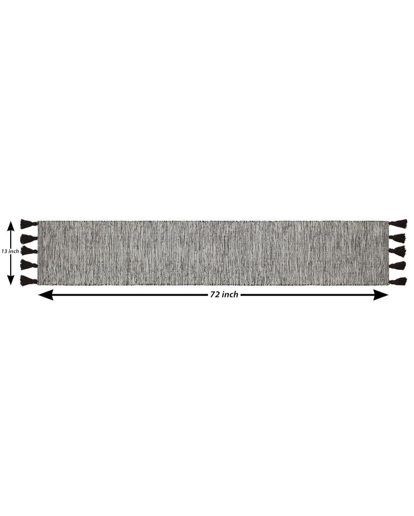 Hand-Woven Striped Cotton 6-Seater Table Runner | 72 x 13 inches