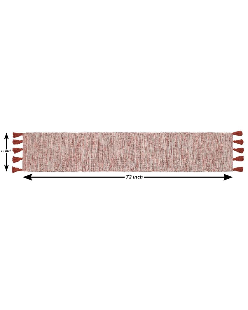 Hand-Woven Striped Cotton 6-Seater Table Runner | 72 x 13 inches