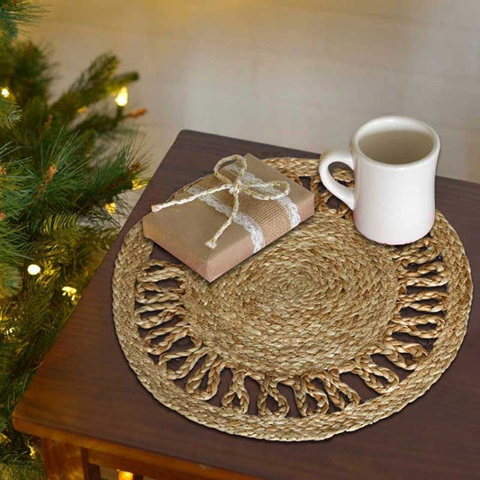 Jute Braided Placemats Side Table Mats| 15.5x15.5 Inches | Set of 2 Default Title