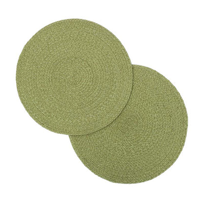Polyester Round Placemats | 15 Inches Green