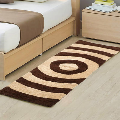 Trendy Modern Polyester Area Rugs |60x20 Inches Beige And Brown