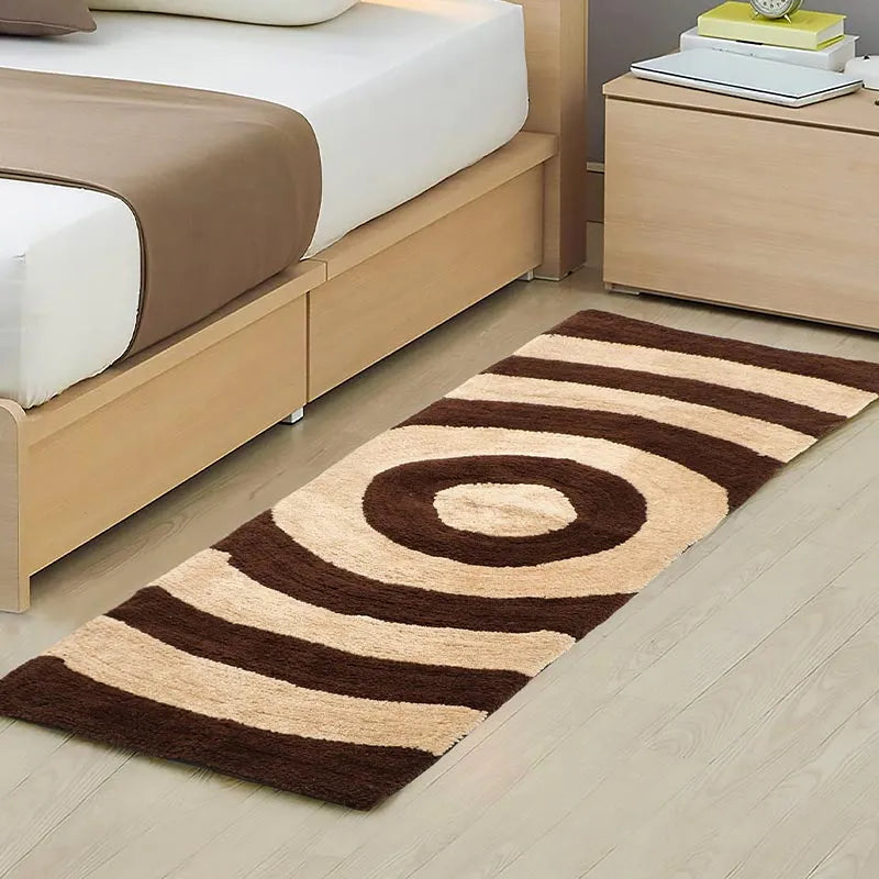 Trendy Modern Polyester Area Rugs |60x20 Inches Beige And Brown