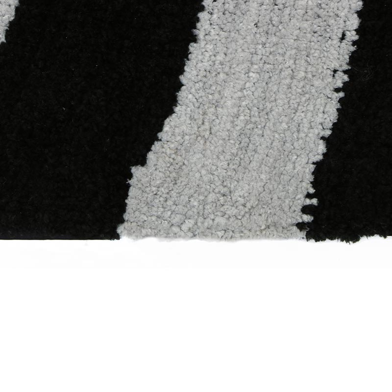 Trendy Modern Polyester Area Rugs |60x20 Inches Black and Silver