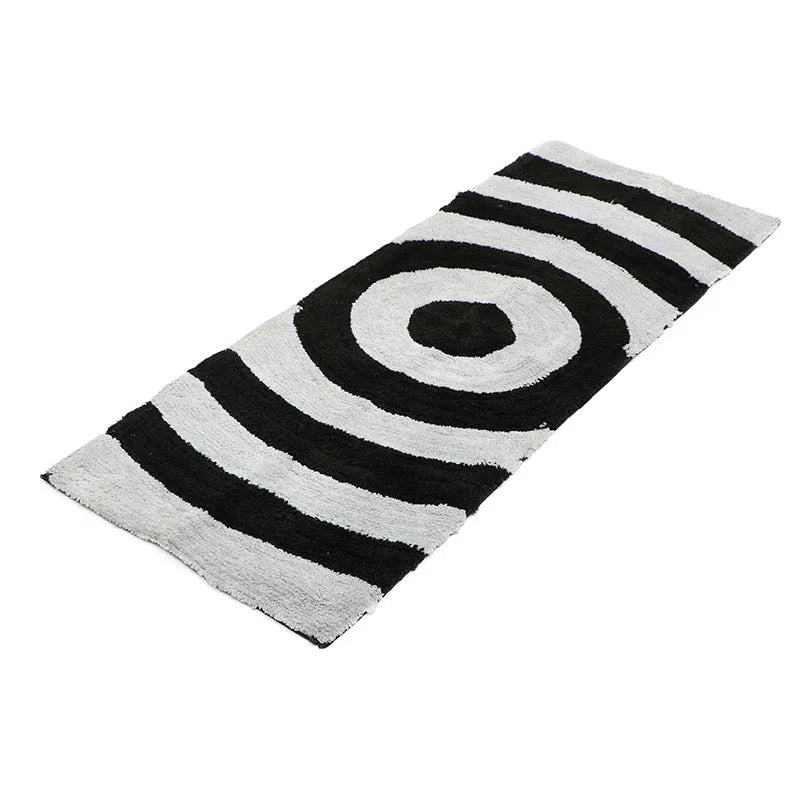 Trendy Modern Polyester Area Rugs |60x20 Inches Black and Silver