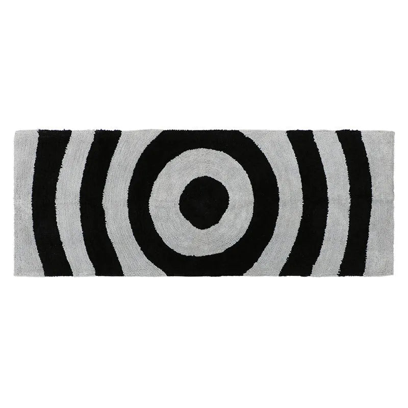 Trendy Modern Polyester Area Rugs |60x20 Inches Black and Silver