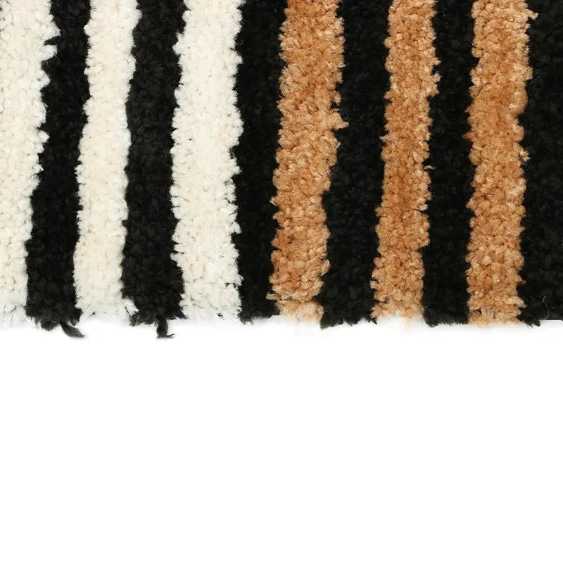 Trendy Modern Polyester Area Rugs |60x20 Inches Black & White