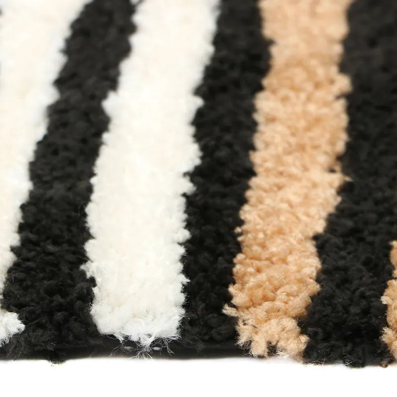 Trendy Modern Polyester Area Rugs |60x20 Inches Black & White