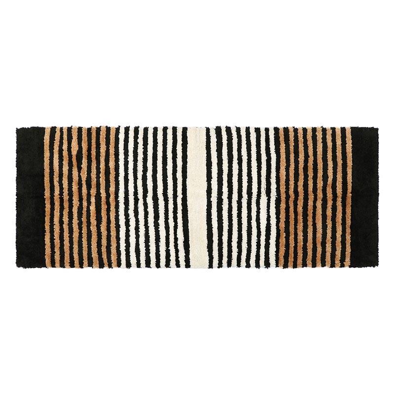 Trendy Modern Polyester Area Rugs |60x20 Inches Black & White