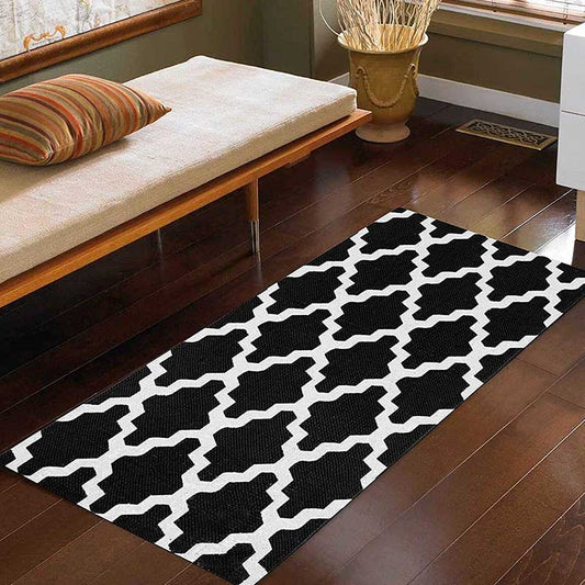 Printed Handmade Cotton Carpet | Tufted & Printed Mats | 40x20 Inches Default Title