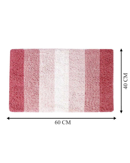 Cotton Striped Non-Slip Water Absorbent Bathmats | Set of 2  | 16 x 24 inches