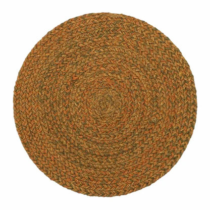 Jute Braided Placemats | Side Table Mats| 15 Inch Round | Set of 2 Gold