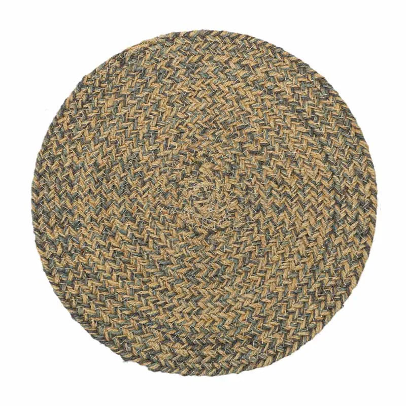 Jute Braided Placemats | Side Table Mats| 15 Inch Round | Set of 2 Sand