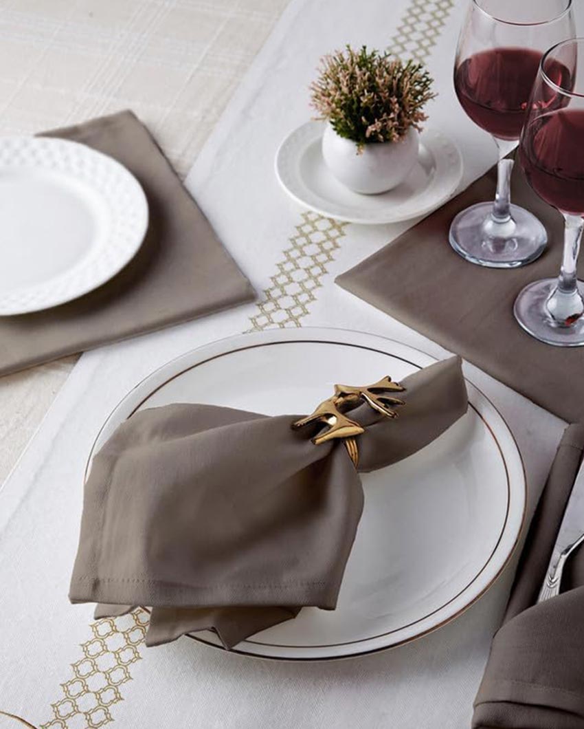 Chic & Sustainable Premium Cotton Table Napkins | Set of 12 | 18 x 18 inches