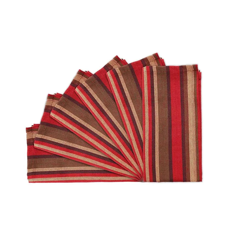 Perfect Dinner Table Napkins | 18 Inches | Set of 6 Red