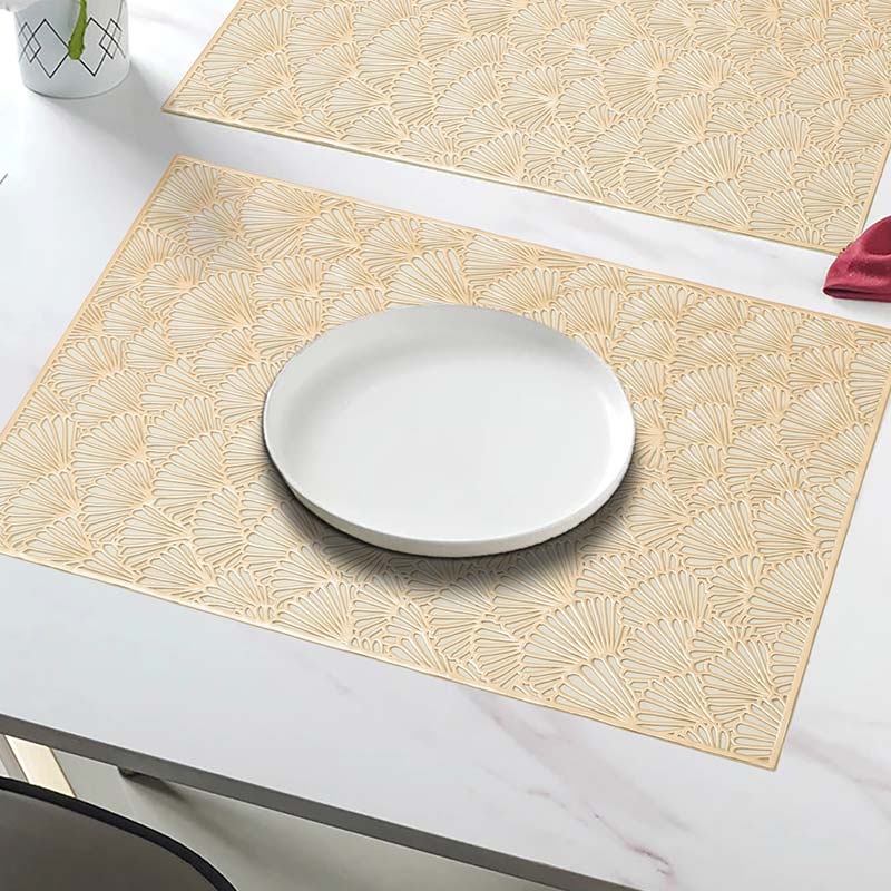 Trendy Gold Metallic Rectangle Place Mats | 12x18 Inches | Set of 4 Default Title