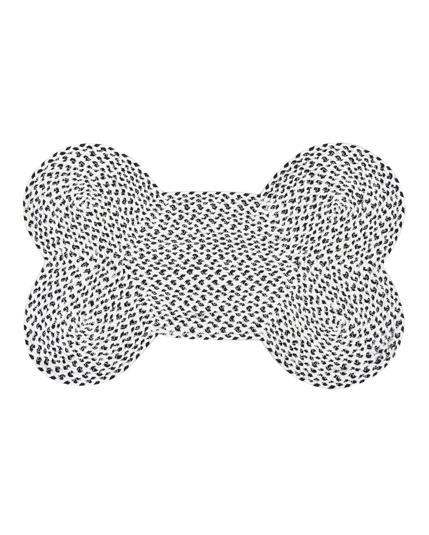 Hand Braided Polyester Bone Design Pet's Mat | 16 x 24 inches