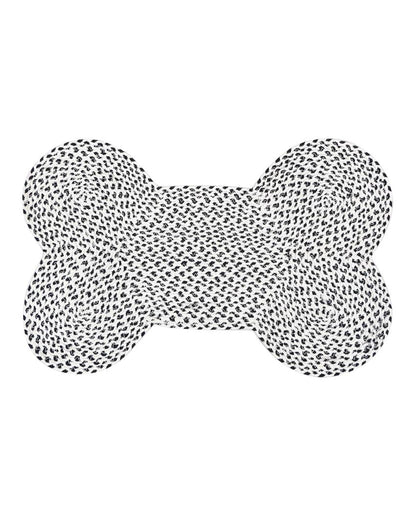 Hand Braided Polyester Bone Design Pet's Mat | 16 x 24 inches