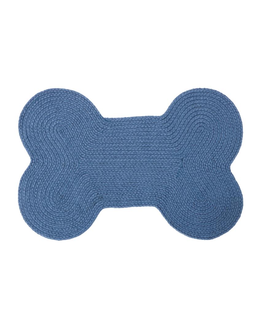 Hand Braided Polyester Bone Design Pet's Mat | 16 x 24 inches