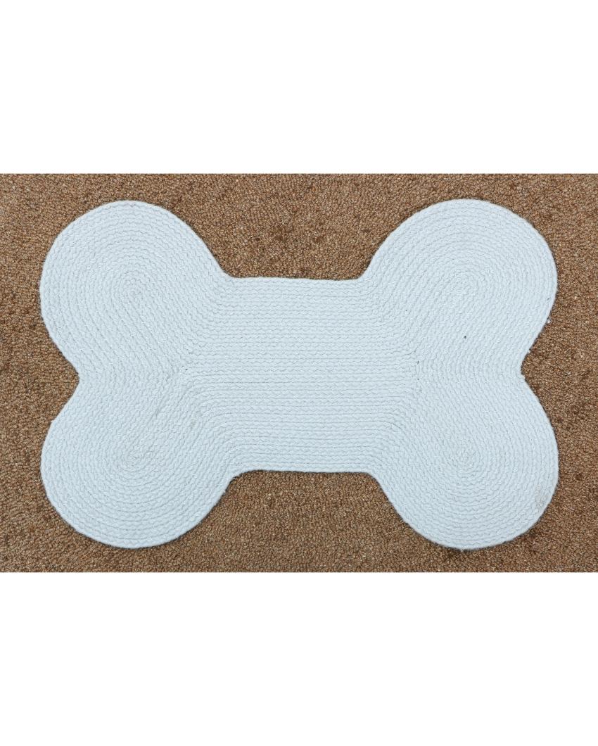 Hand Braided Polyester Bone Design Pet's Mat | 16 x 24 inches