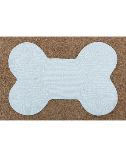 Hand Braided Polyester Bone Design Pet's Mat | 16 x 24 inches