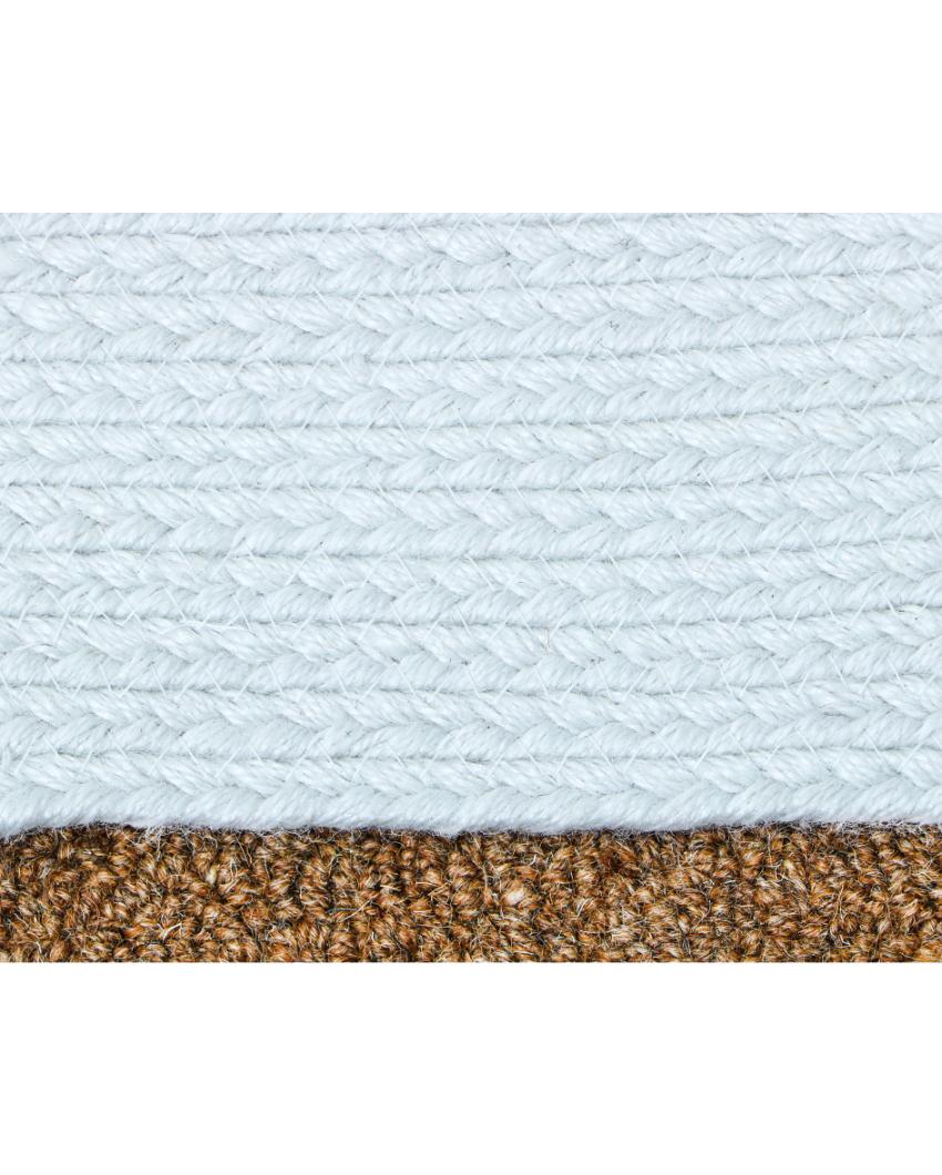 Hand Braided Polyester Bone Design Pet's Mat | 16 x 24 inches