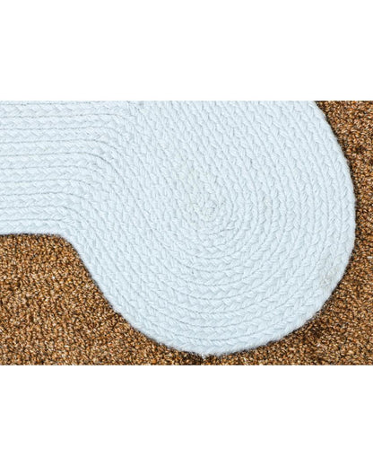 Hand Braided Polyester Bone Design Pet's Mat | 16 x 24 inches