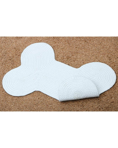 Hand Braided Polyester Bone Design Pet's Mat | 16 x 24 inches