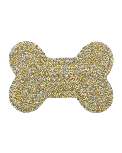 Hand Braided Polyester Bone Design Pet's Mat | 16 x 24 inches