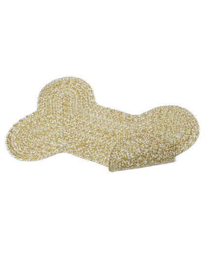 Hand Braided Polyester Bone Design Pet's Mat | 16 x 24 inches