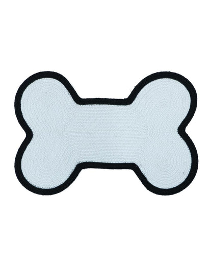 Solid Braided Polyester Bone Design Pet's Mat | 16 x 24 inches