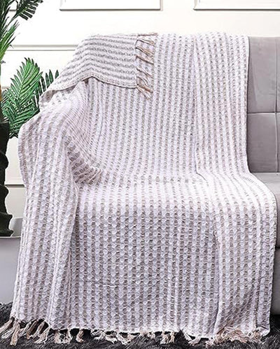 Elegant Hand-Made Cotton Throw Blanket | 50 x 60 inches